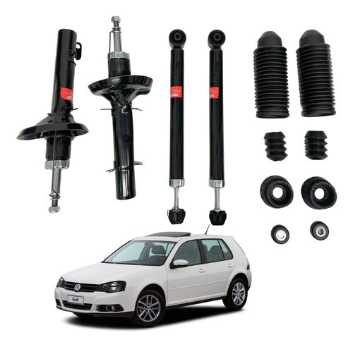 Kit 4 Amortiguadores Bases Y Gomas Vw Golf A4 1999  2007