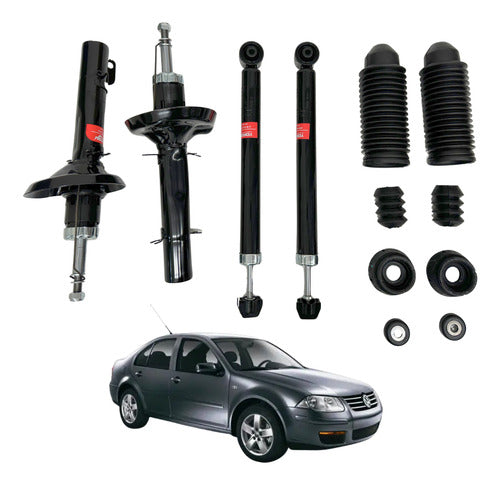 Kit 4 Amortiguadores Bases Y Gomas Jetta Clásico 2011 - 2014