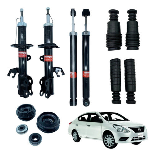 Kit 4 Amortiguadores Con Bases Y Gomas Versa 2012 - 2019