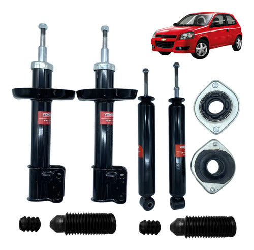 Kit 4 Amortiguadores Bases Y Gomas Chevy 1.4/1.6l 1994-2012