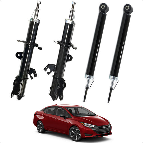 Kit 4 Amortiguadores Versa 2012 13 14 15 16 17 18 2019 Gas
