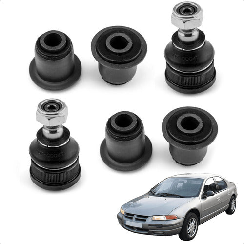 2 Kits Bujes Rotulas Horquilla Sup Trasera Stratus 95 - 2000