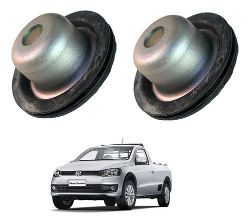 Par Tapa Base Soporte Amortiguador Saveiro 2010-2019 Premium