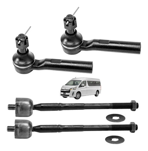 Kit 2 Bieletas Y 2 Terminales Exterior Toyota Hiace 04-2020