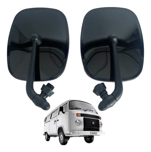 Par Espejos Negros Acabado Espejo Vw Combi 1973-1988 Premium