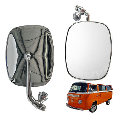 Espejo Derecho Metálico Cromado Vw Combi 1973-1988 Premium