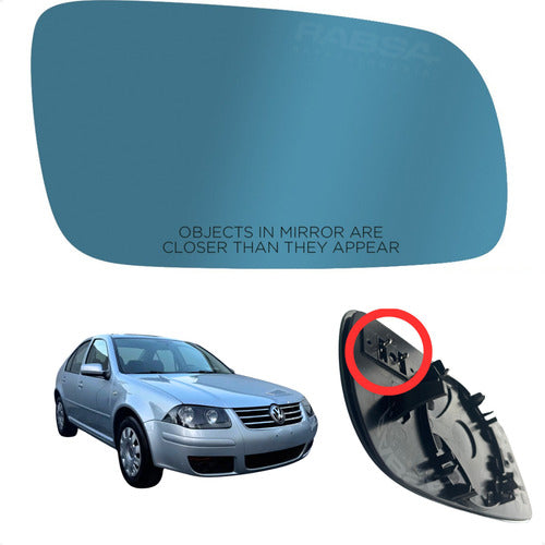 Luna Derecha Espejo Azul Jetta A4 Golf A4 Con Calefactor