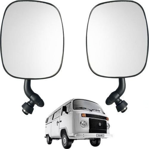 Par Espejos Negros Metalicos Vw Combi 1973-1988 Premium